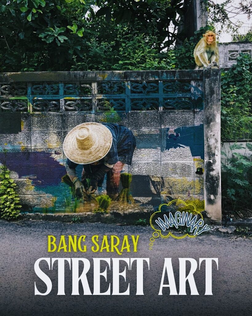 Imaginary Street Art in Bang Saray Old Town, Thailand.